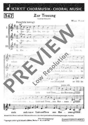 Zur Trauung - Choral Score