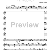 Allegro - from Concerto in E Major, Op. 8 #1 - "Spring" - Part 1 Flute, Oboe or Violin