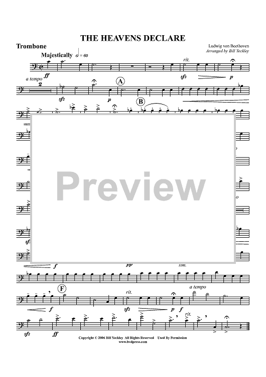 The Heavans Declare - Trombone