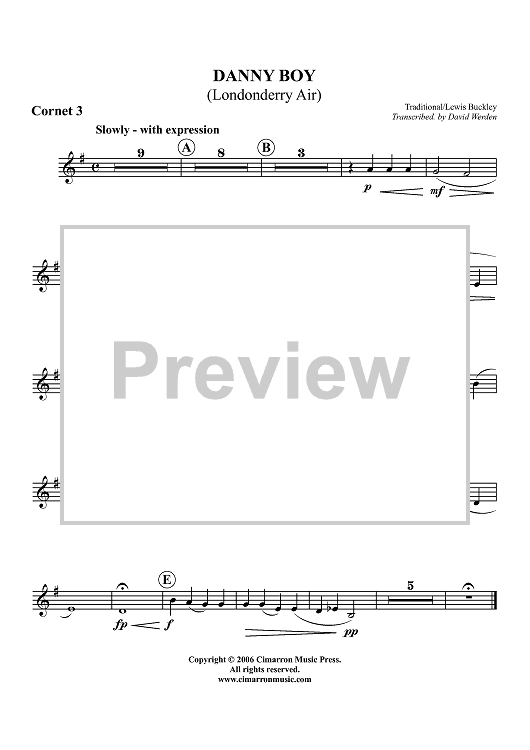 Danny Boy (Londonderry Air) - Cornet 3