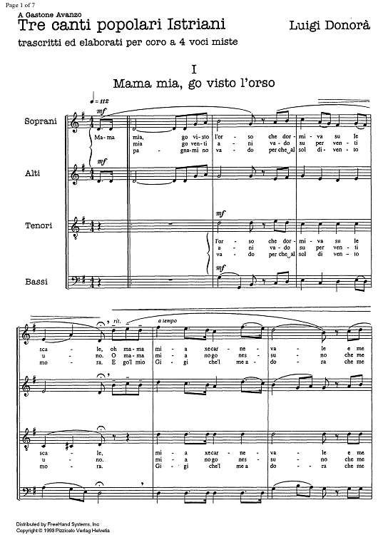 Tre canti popolari Istriani