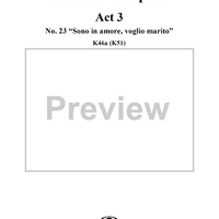 "Sono in amore, voglio marito", No. 23 from "La Finta Semplice", Act 3, K46a (K51) - Full Score