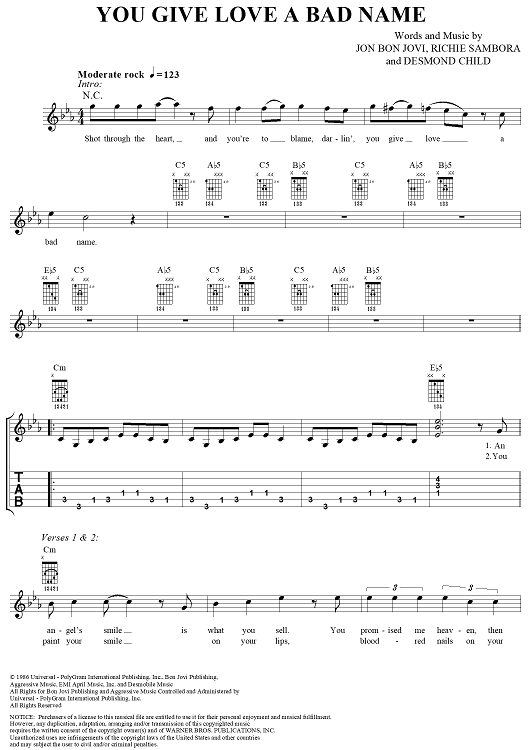 You Give Love a Bad Name