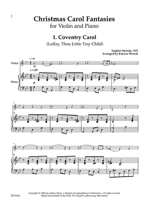 Christmas Carol Fantasies for Violin and Piano