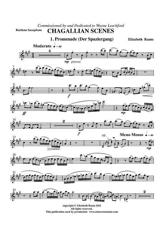 Chagallian Scenes - Baritone Saxophone