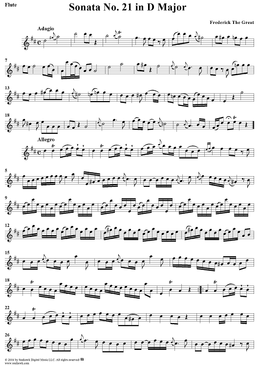 Sonata No. 21 in D Major - Flute