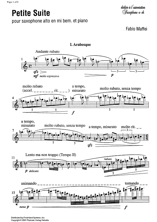 Petite Suite - E-flat Alto Saxophone