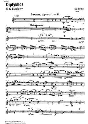 Diptykhos - B-flat Soprano Saxophone 1
