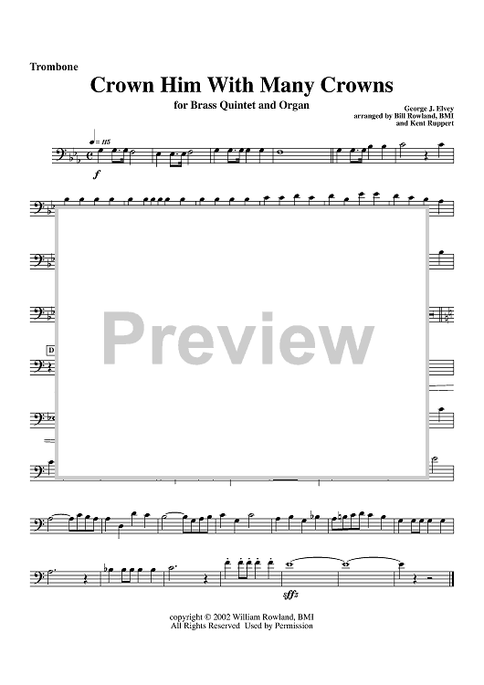 Crown Him With Many Crowns - Trombone