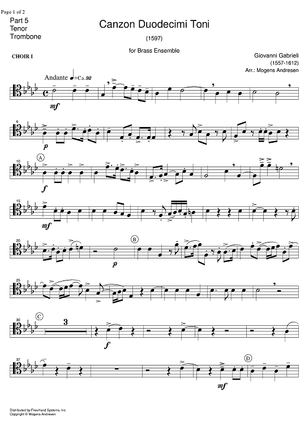 Canzon Duodecimi Toni - Tenor Trombone