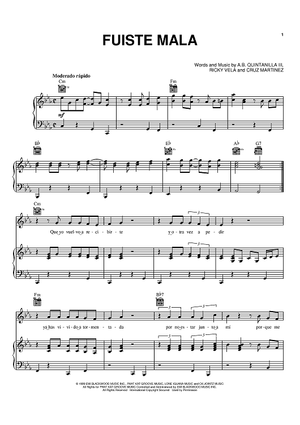 Fuiste Mala" Sheet Music by A.B. Quintanilla III for Piano ... Image Cruz Martínez image beautiful - Fuiste Mala" Sheet Music by A.B. Quintanilla III for Piano ...