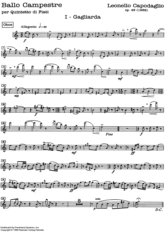 Ballo campestre Op.49 - Oboe