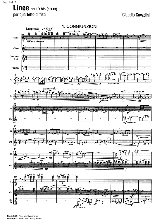 Linee Op.19 - Score