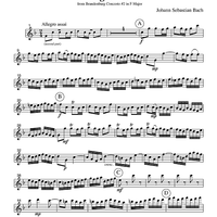 Allegro assai - from Brandenburg Concerto #2 in F Major - Part 1 Flute, Oboe or Violin