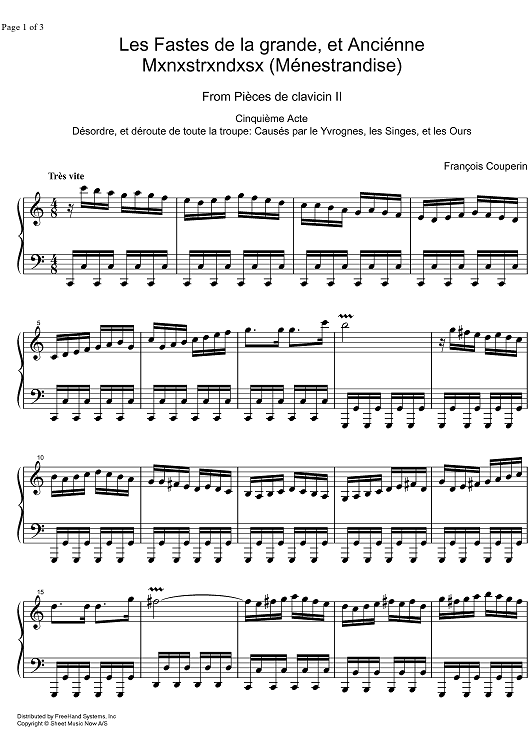 Pièces de clavecin 11th ordre, Les Fastes de la grande, Cinquième Acte