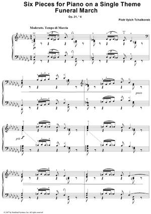 Six Pieces for Piano on a Single Theme. No. 4. Funeral March