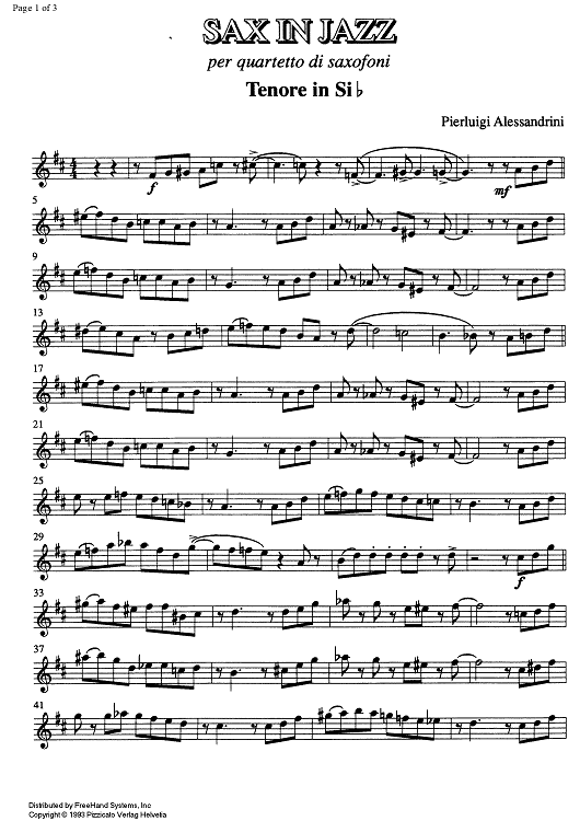 Sax in jazz - B-flat Tenor Saxophone