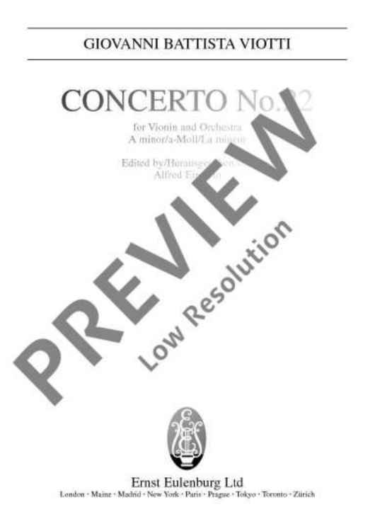 Concerto No. 22 A minor - Full Score
