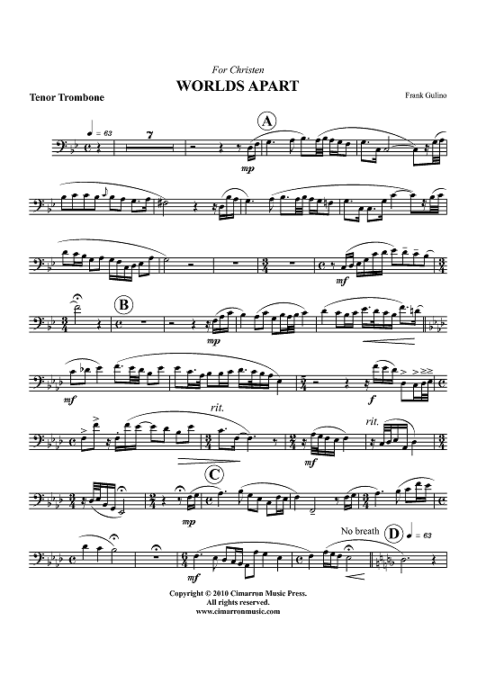 Worlds Apart - Trombone