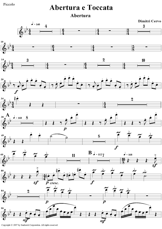 Abertura e Toccata - Piccolo