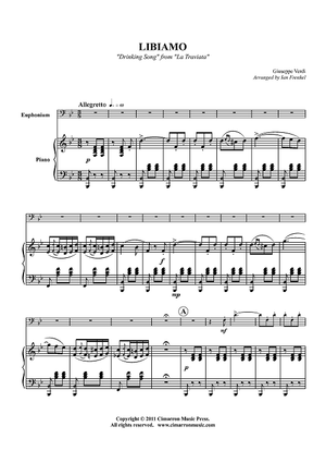 Libiamo "Drinking Song" from "La Traviata" - Piano Score