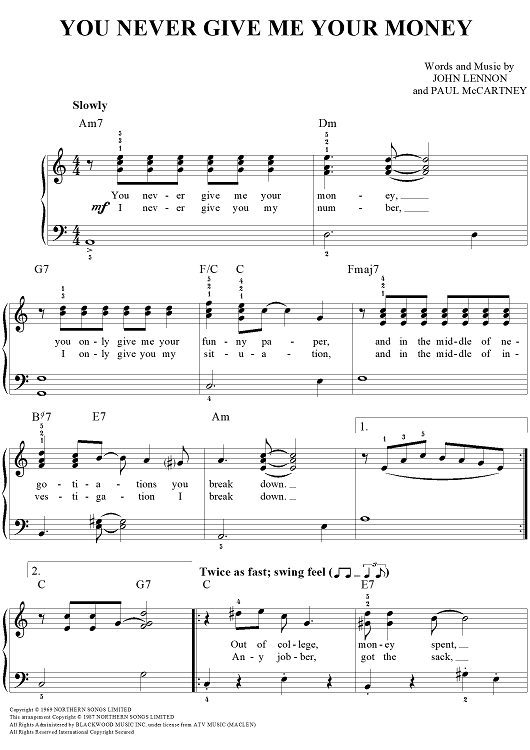 You Never Give Me Your Money