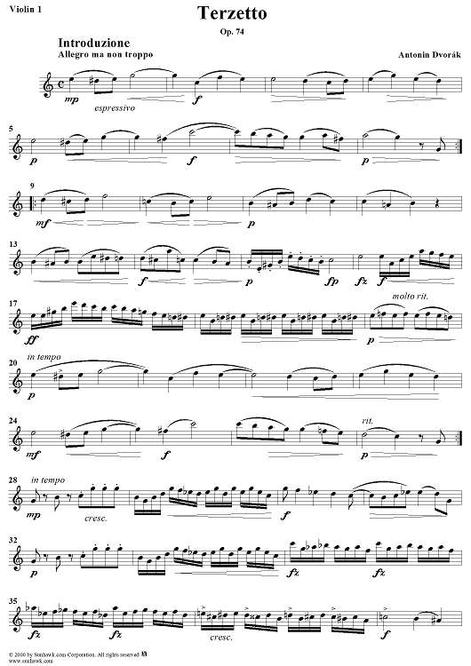 Terzetto in C Major - Violin 1