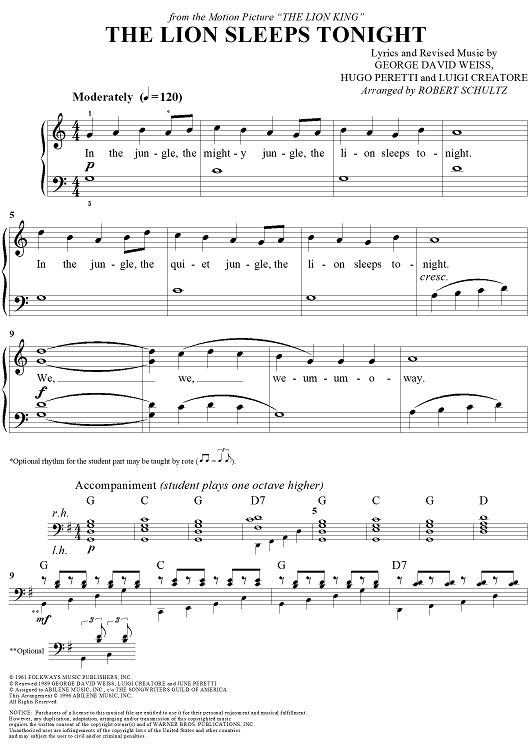 The Lion Sleeps Tonight