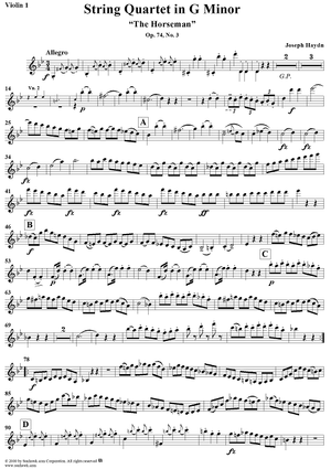 String Quartet in G Major, Op. 74, No. 3 ("The Horseman") - Violin 1