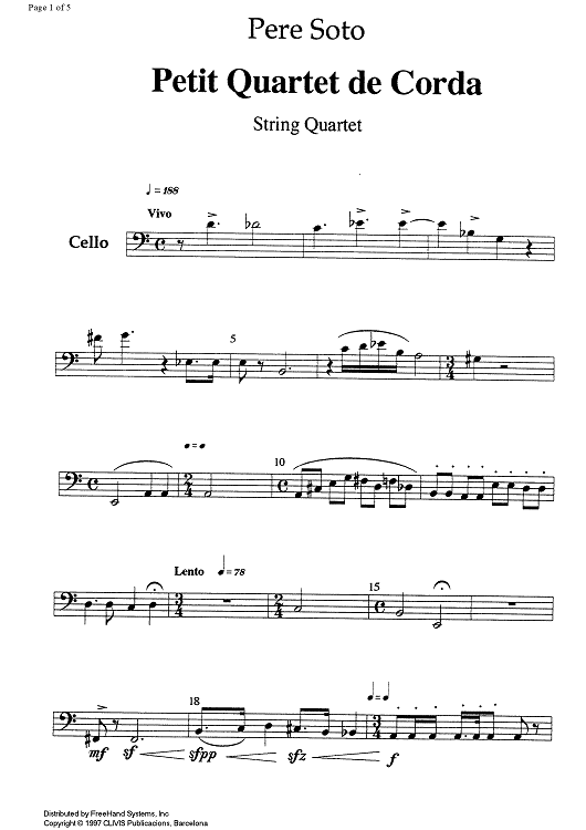 Petit quartet de corda (Little string quartet) - Cello