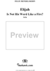 Is Not His Word Like a Fire? - No. 17 from "Elijah", part 1