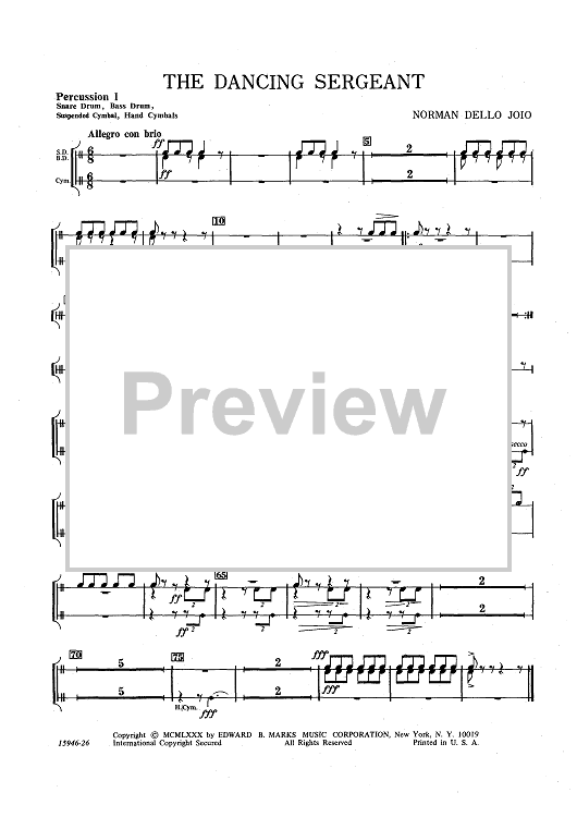 The Dancing Sergeant - Percussion 1
