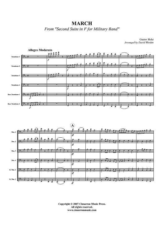 March from "Second Suite in F for Military Band" - Score