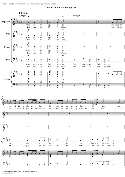 Introduction and Gloria, RV639: No. 11, Cum Sancto Spiritu