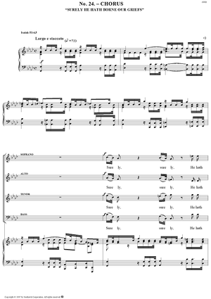 Messiah, no. 24: Surely He hath borne our griefs - Piano Score