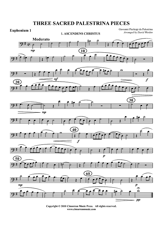 Three Sacred Palestrina Pieces - Euphonium 1