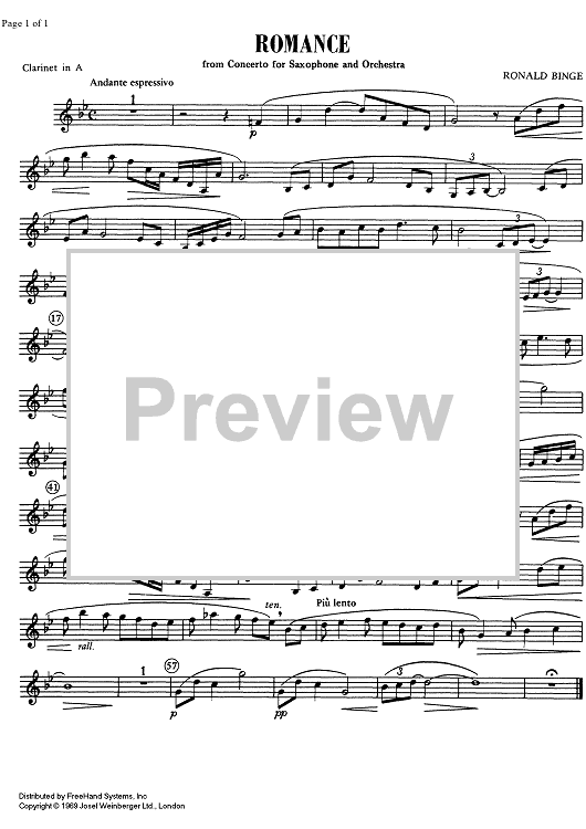 Moderate 2/3 - Romance - Clarinet