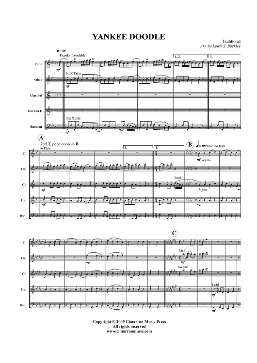 Yankee Doodle - Score