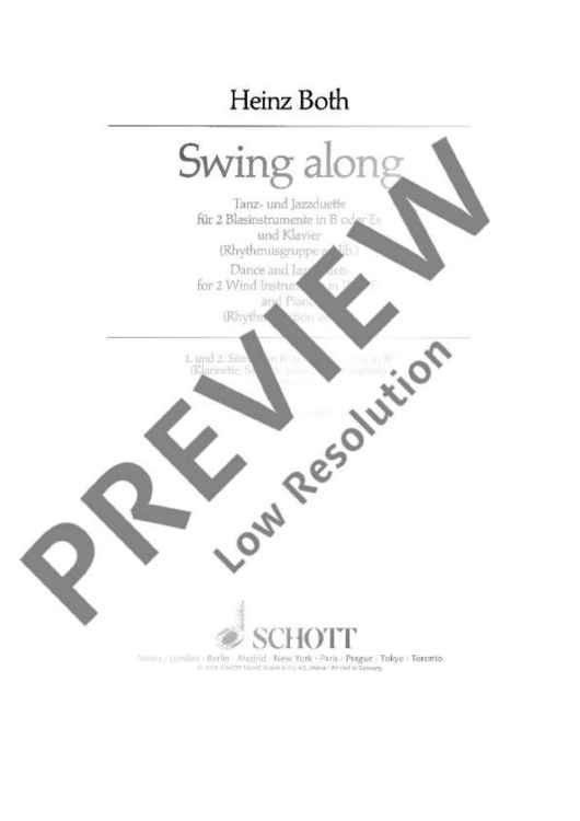 Swing Along - 1st And 2nd Part In Bb (clarinet, Soprano Or Al...