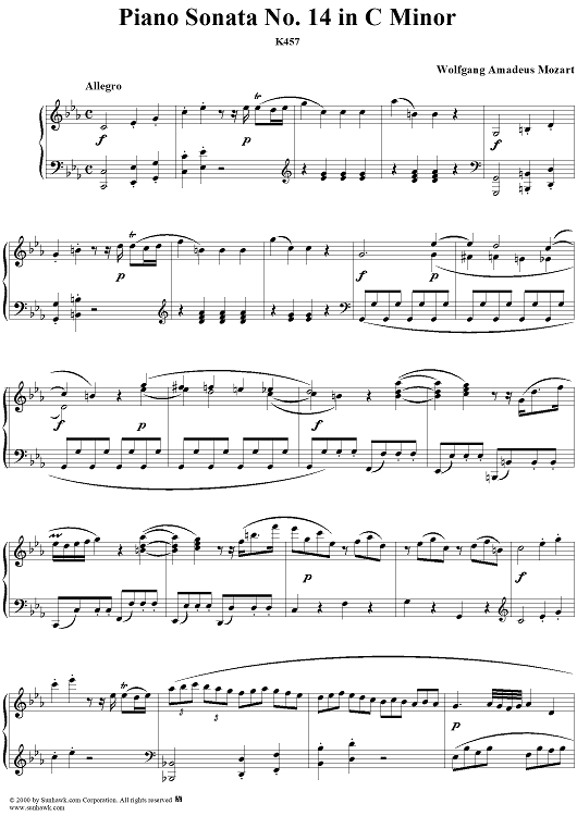Piano Sonata no. 14 in C minor, K457