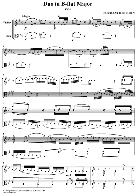 Duo in B-flat Major - Score