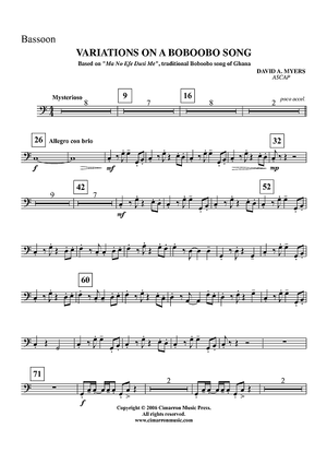 Variations on a Boboobo Song - Bassoon