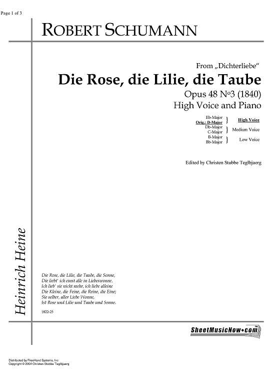 Die Rose, die Lilie, die Taube Op.48 No. 3