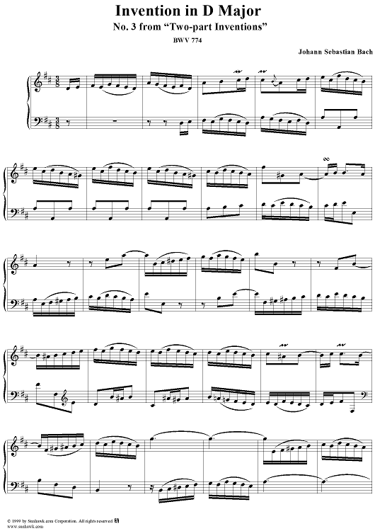 Two-Part Invention No. 3 in D Major
