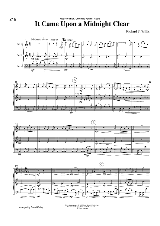 It Came Upon a Midnight Clear - Score