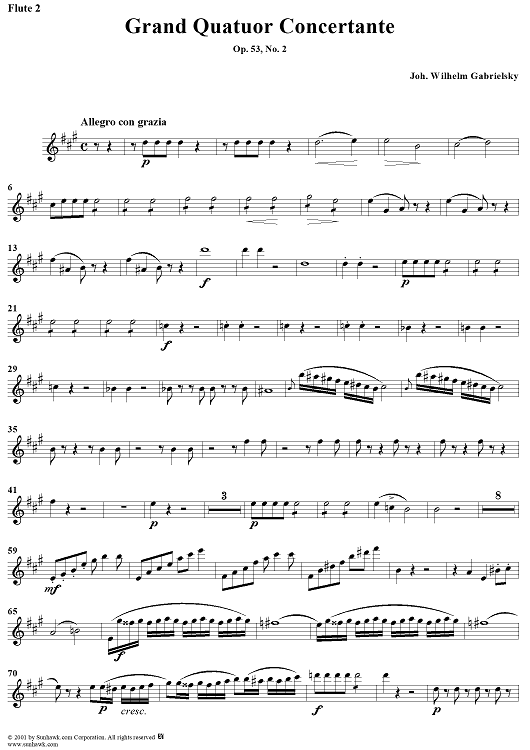 Grand Quatuor Concertante, Op. 53, No. 2 - Flute 2