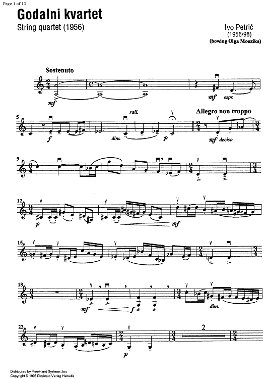 Godalni Quartet - Violin 1