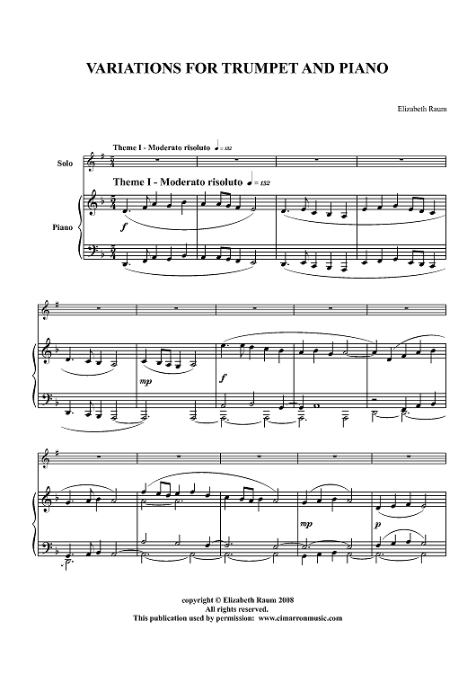 Variations for Trumpet and Piano - Piano