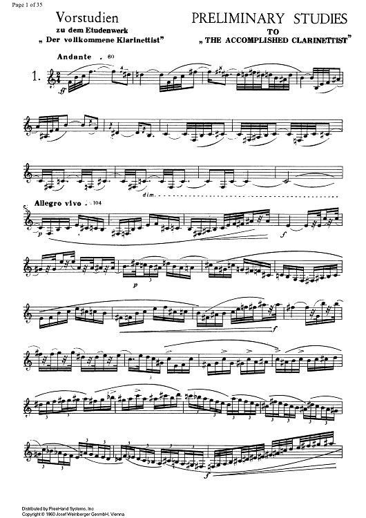 Preliminary studies to 'The Accomplished Clarinettist' Vol. 3 - Clarinet