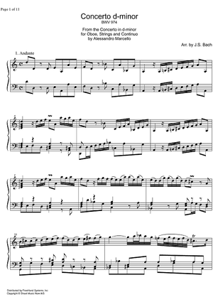 Concerto d minor BWV 974